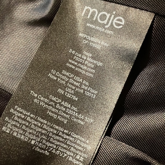 MAJE women’s GARLY wool houndstooth pattern coat collared 2 button OVERSIZED S 1 - Picture 12 of 14